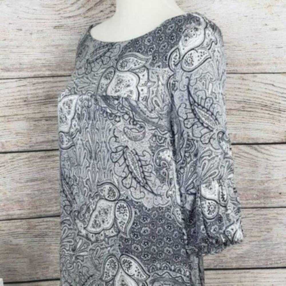 Joie Paisley Silk Shift Dress Black White XS‎ - Picture 2 of 4